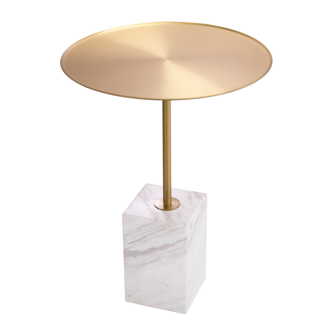 Side Table Cole Brushed Brass White Marble Furniture Eichholtz