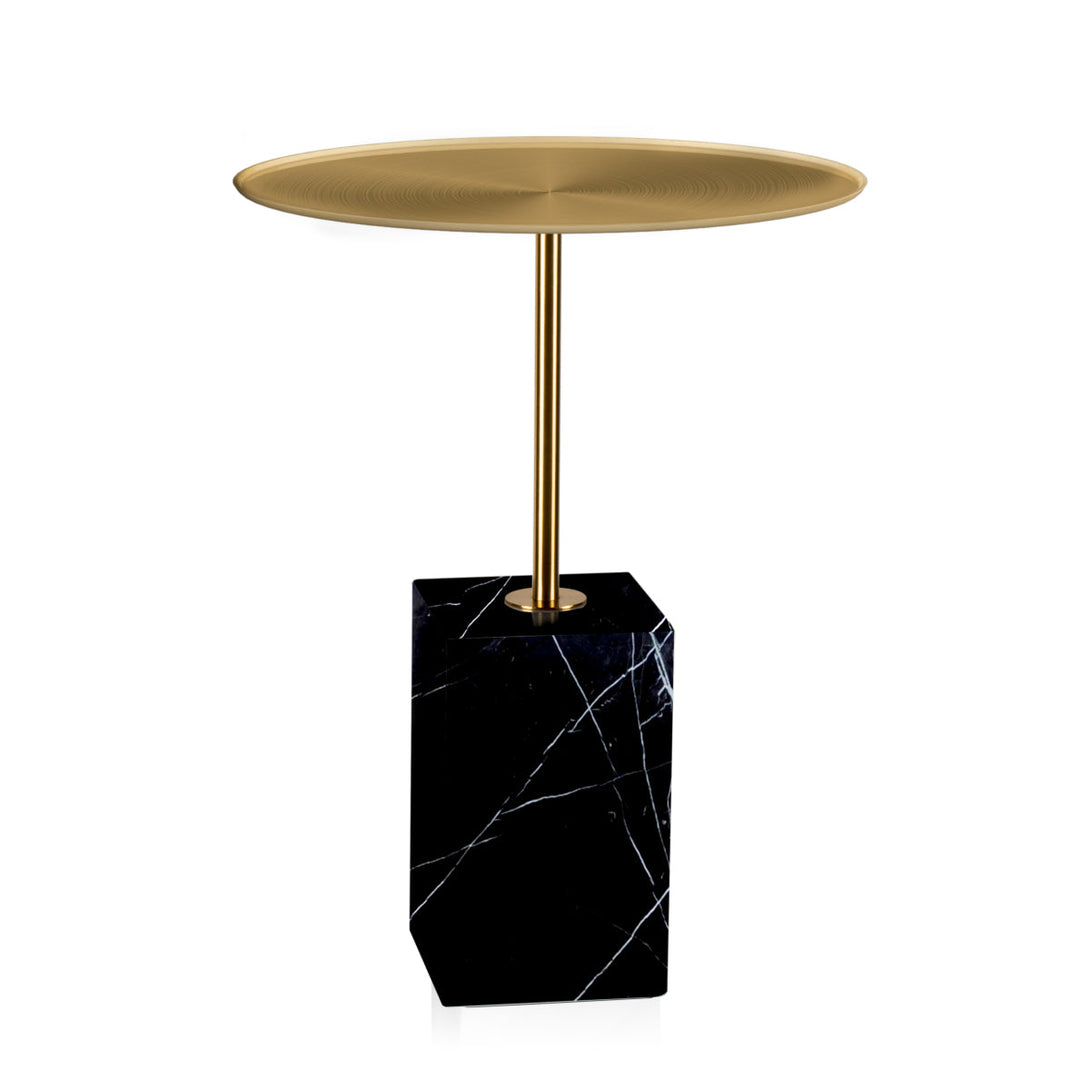 Side Table Cole Brushed Brass Black Marble Furniture Eichholtz