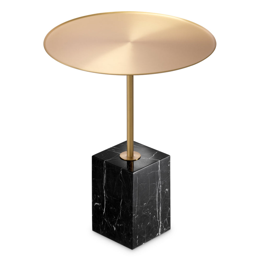 Side Table Cole Brushed Brass Black Marble Furniture Eichholtz