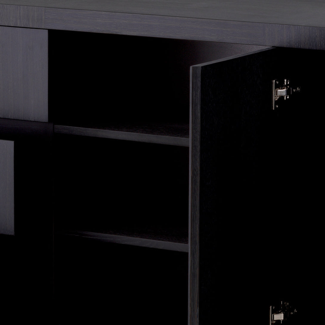 Dresser Crosby Charcoal Grey Oak Veneer Furniture Eichholtz
