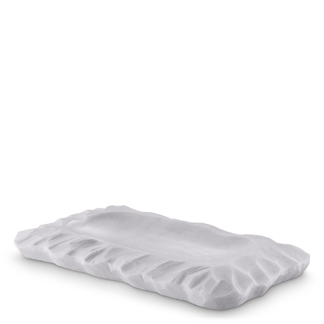 Tray Mauro Honed White Marble Accessories Eichholtz