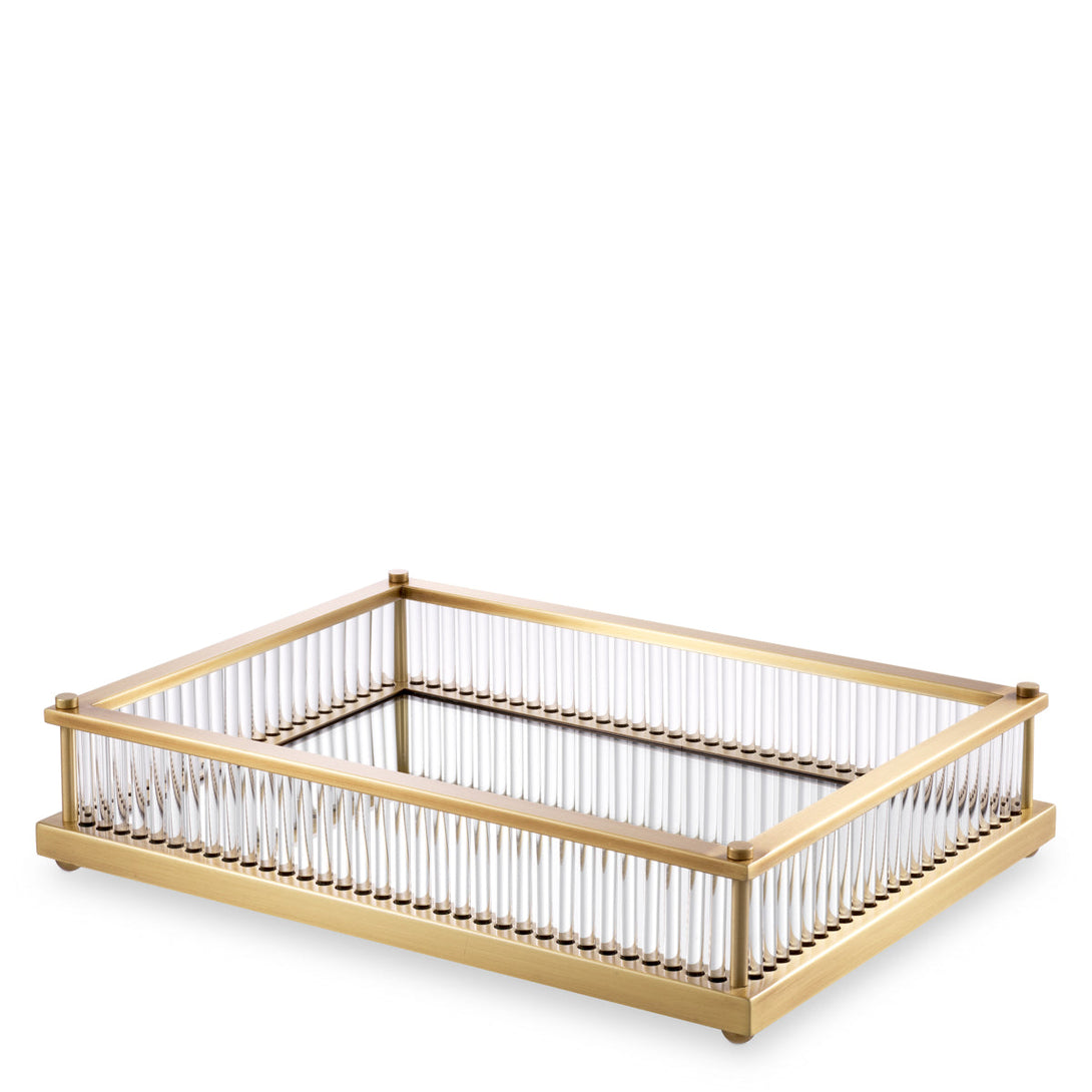 Tray Cora Rectangular Antique Brass Finish Accessories Eichholtz