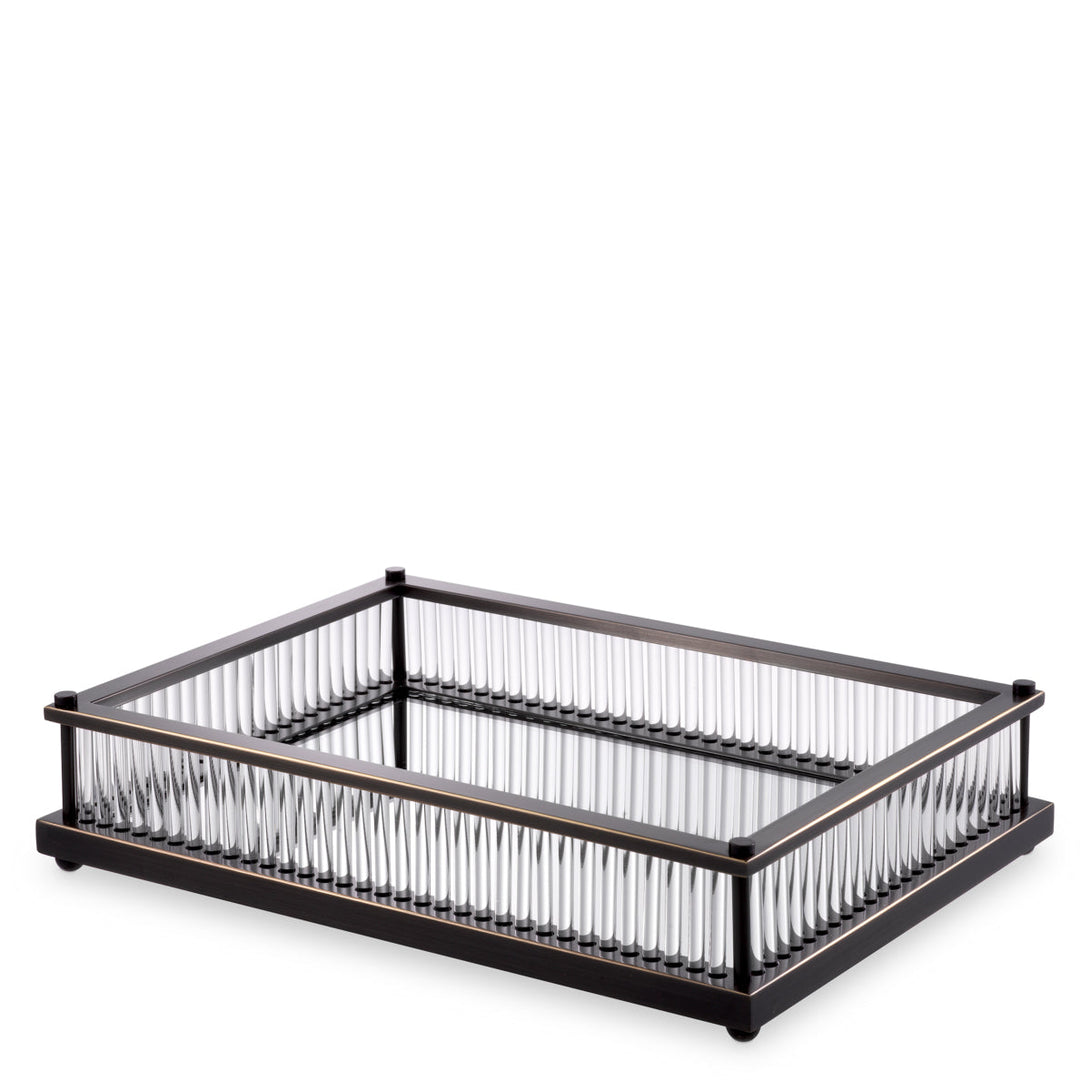 Tray Cora Rectangular Bronze Highlight Finish Accessories Eichholtz