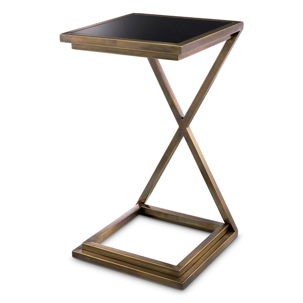 Side Table Cross Vintage Brass Finish Furniture Eichholtz