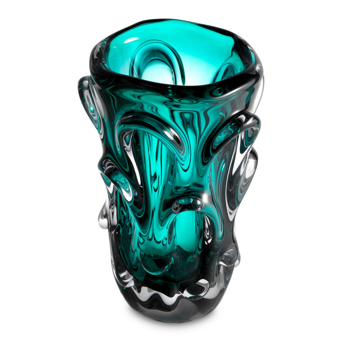 Vase Aila L Hand Blown Turquoise Colour Accessories Eichholtz