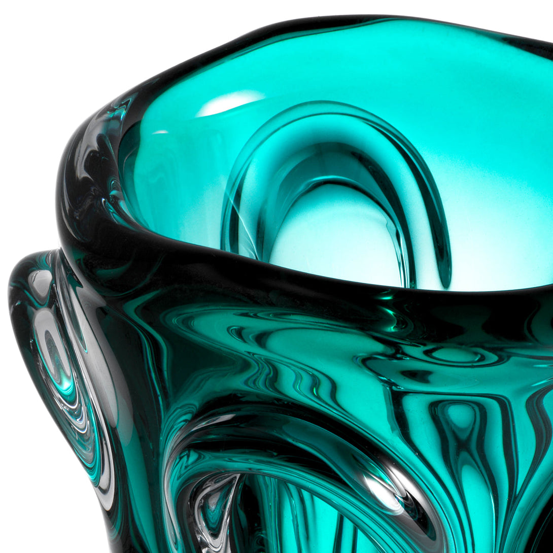 Vase Aila L Hand Blown Turquoise Colour Accessories Eichholtz