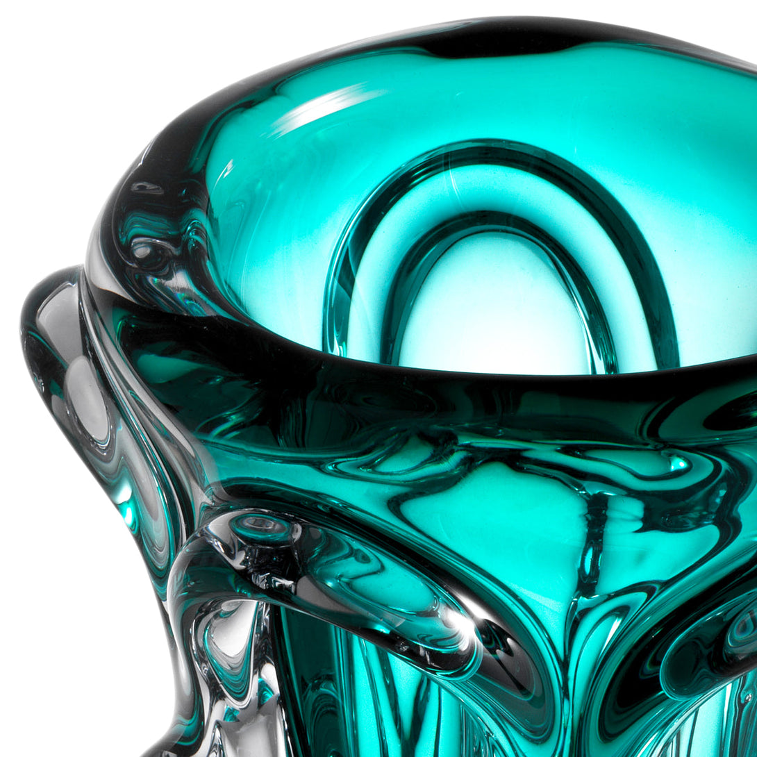 Vase Aila S Hand Blown Turquoise Colour Accessories Eichholtz