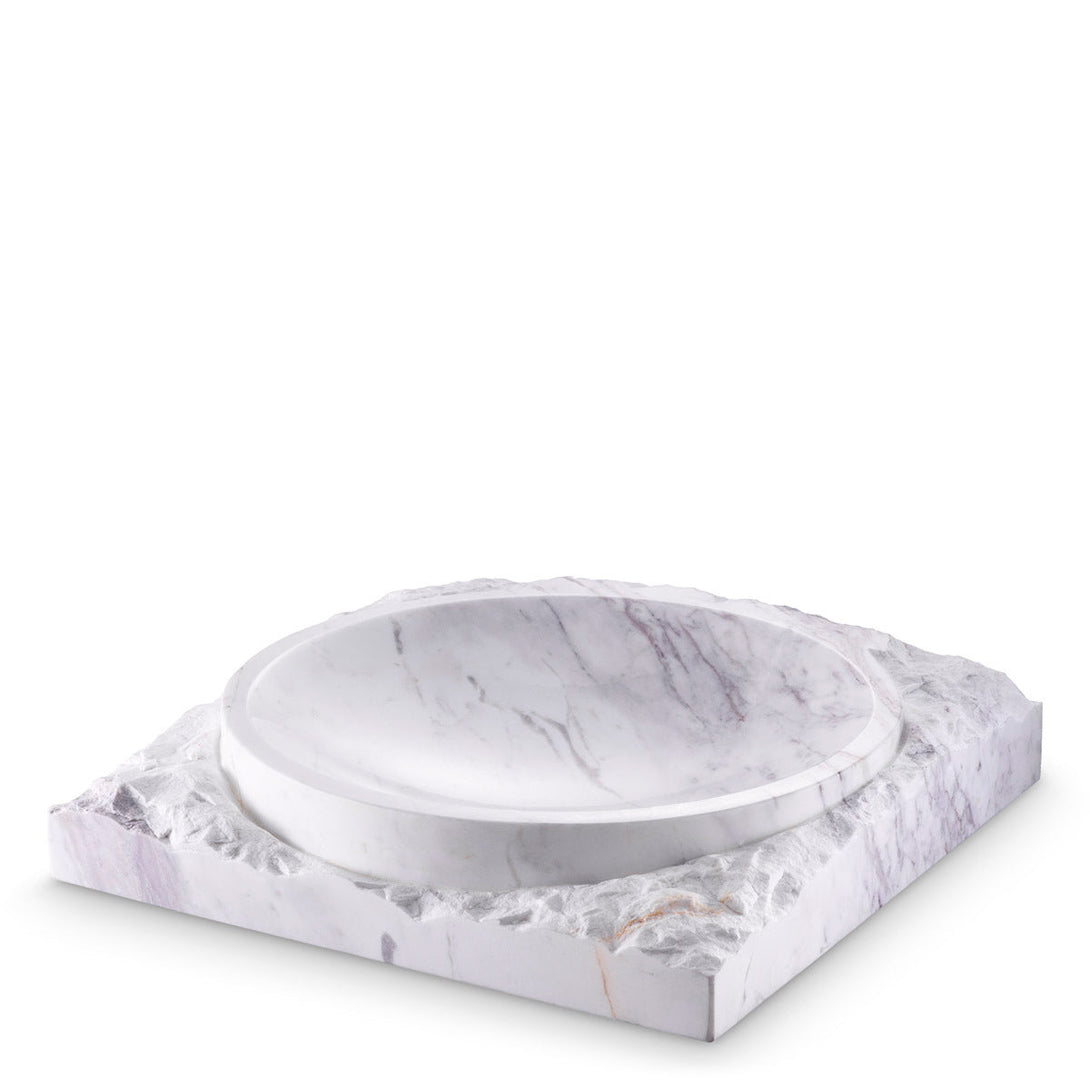 Bowl Montanita Honed White Marble Accessories Eichholtz