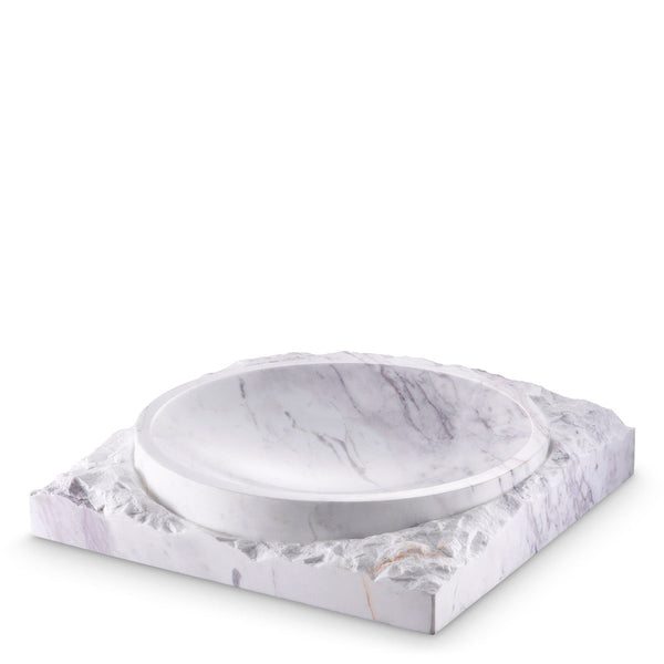Bowl Montanita Honed White Marble Accessories Eichholtz