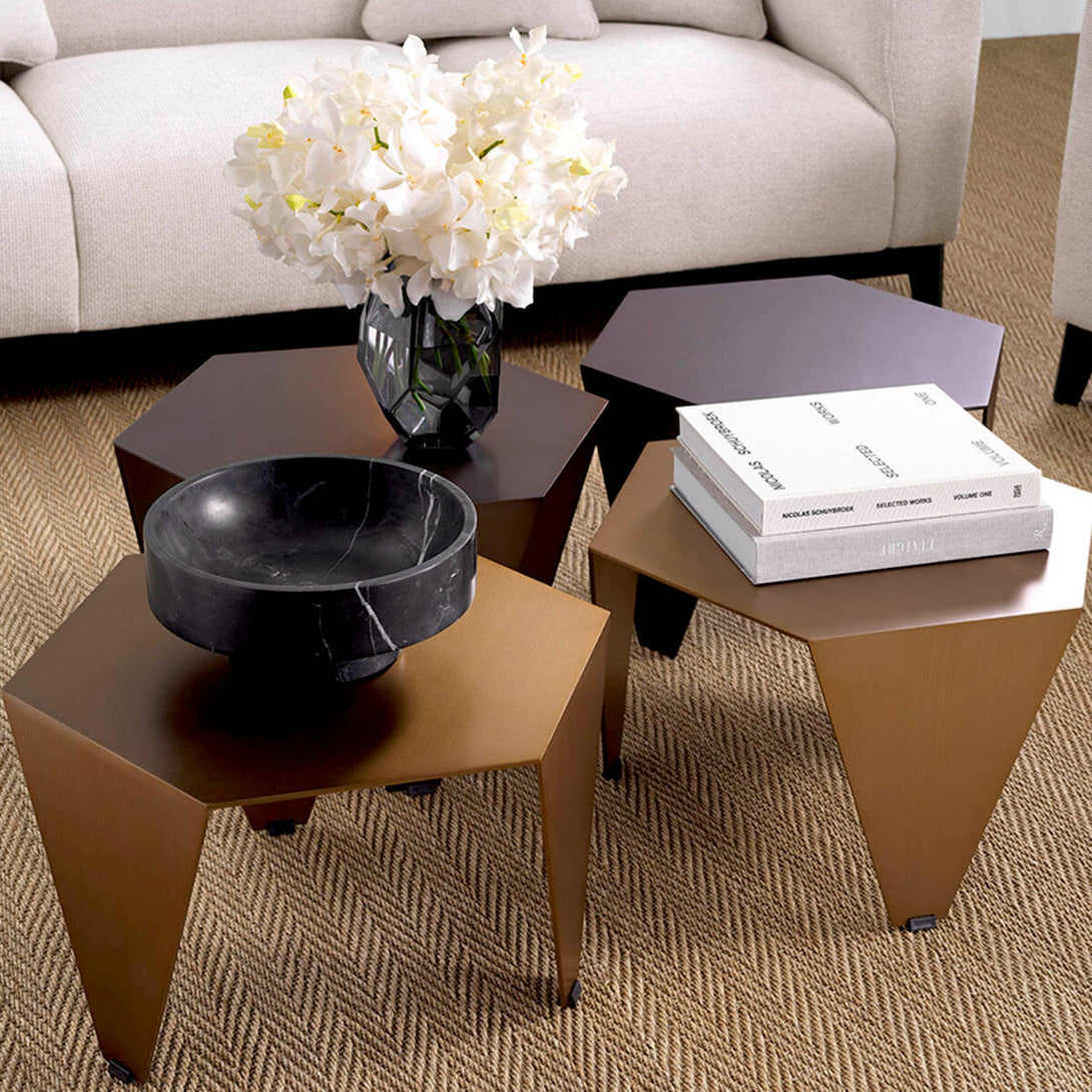 Side Table Metro Chic Brushed Brass Finish Furniture Eichholtz