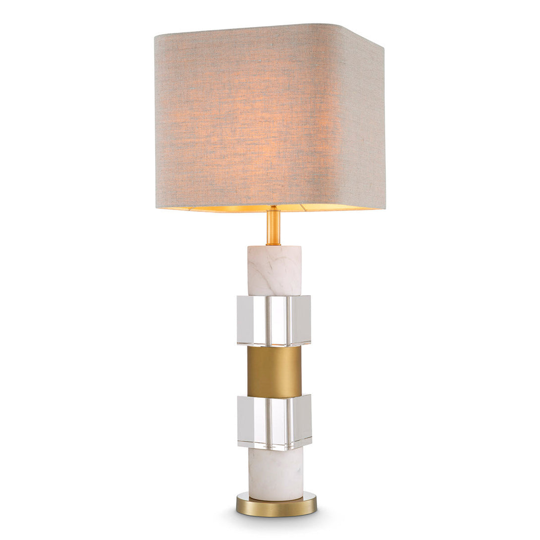 Table Lamp Cullingham Antique Brass White Marble Lighting Eichholtz
