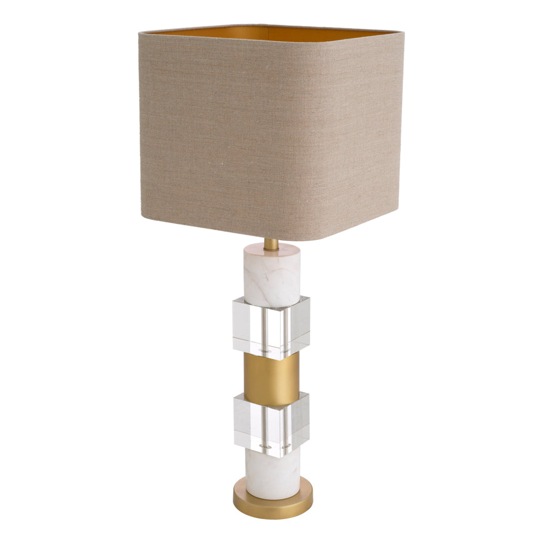 Table Lamp Cullingham Antique Brass White Marble Lighting Eichholtz