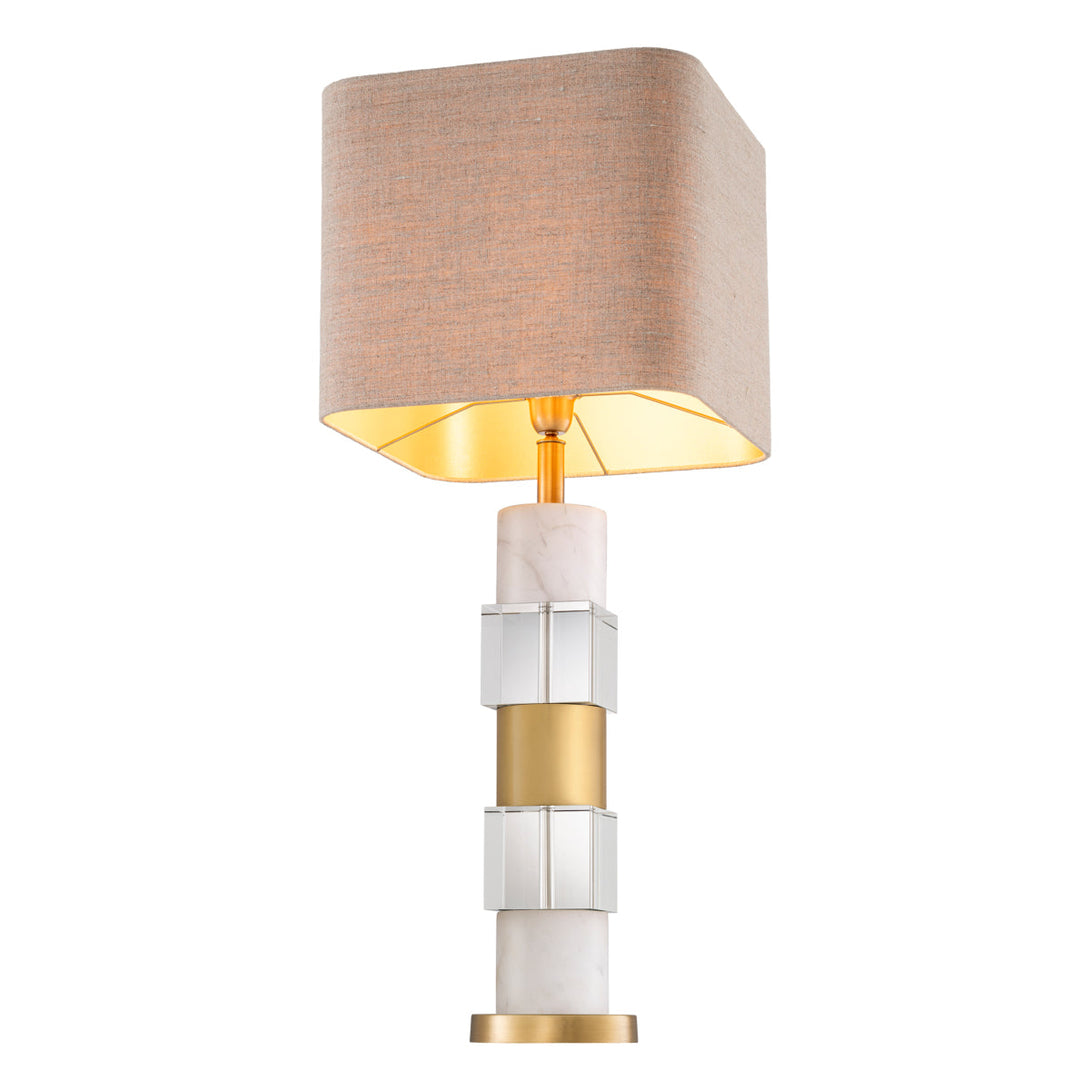 Table Lamp Cullingham Antique Brass White Marble Lighting Eichholtz