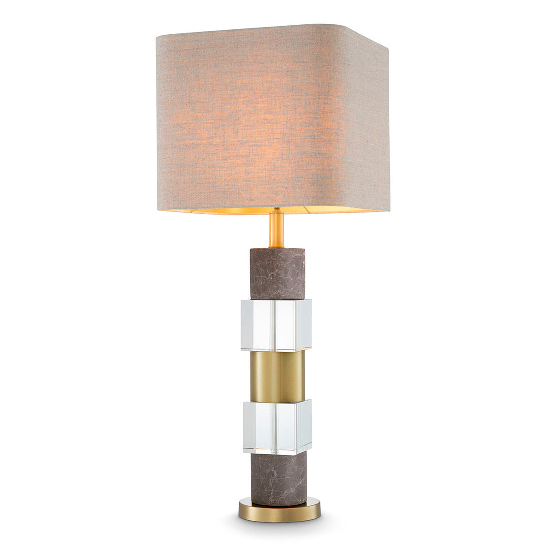 Table Lamp Cullingham Antique Brass Grey Marble Lighting Eichholtz
