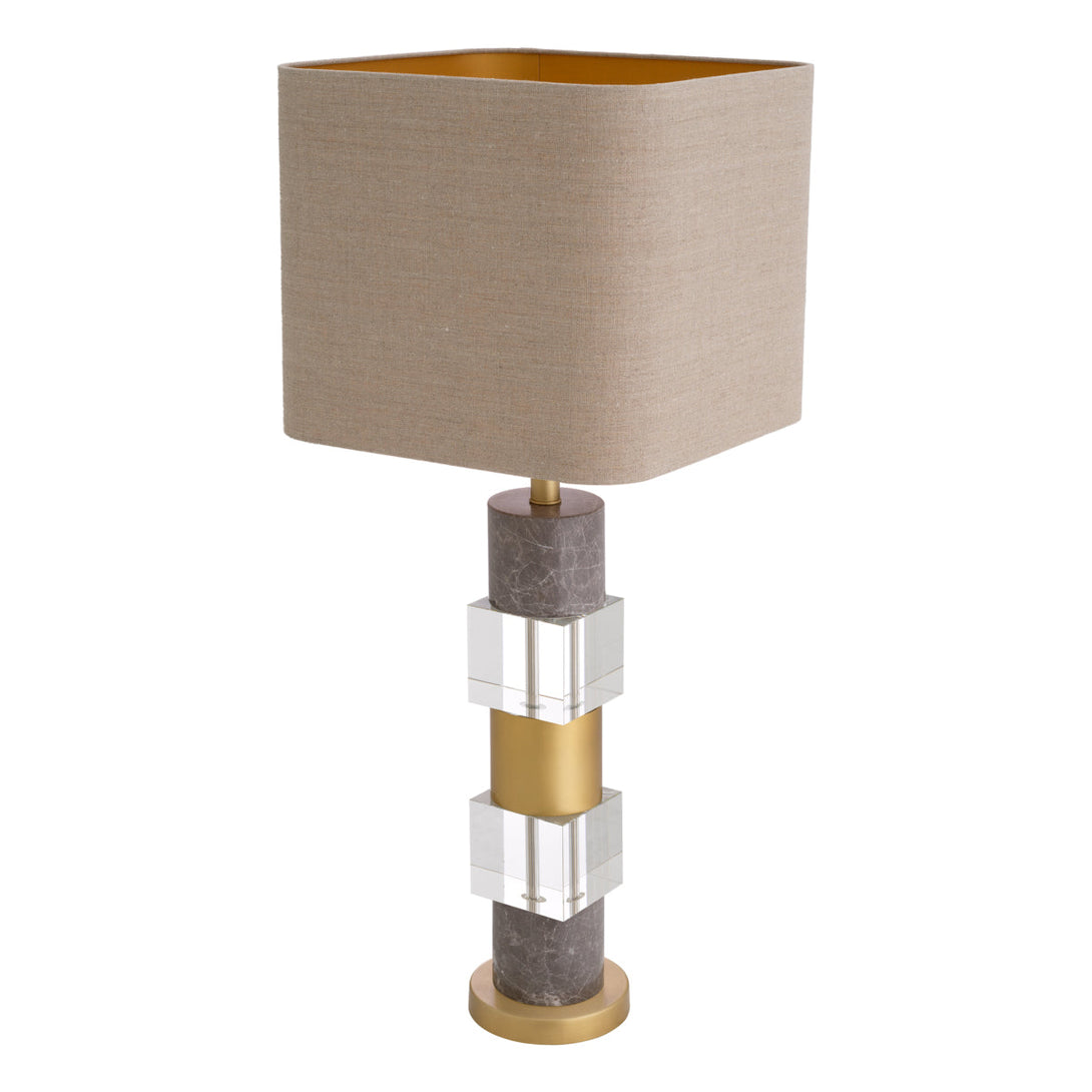 Table Lamp Cullingham Antique Brass Grey Marble Lighting Eichholtz