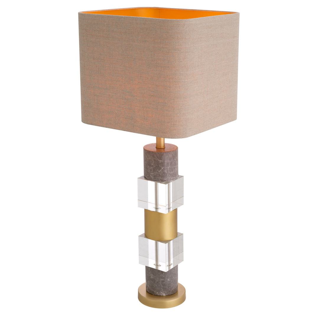 Table Lamp Cullingham Antique Brass Grey Marble Lighting Eichholtz