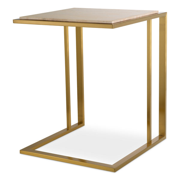 Side Table Cocktail Brushed Brass Finish - Image 1