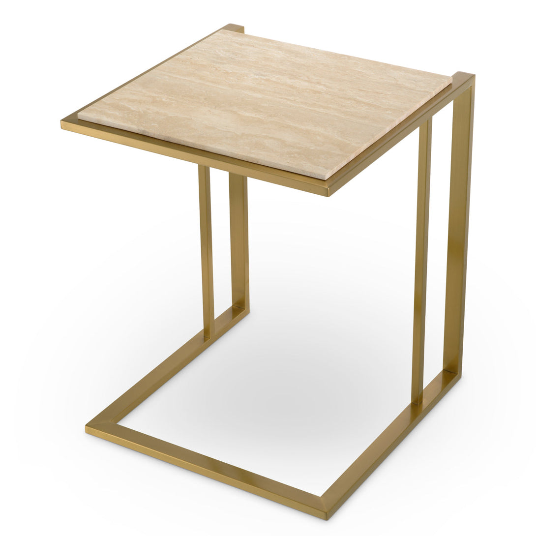 Side Table Cocktail Brushed Brass Finish - Image 2