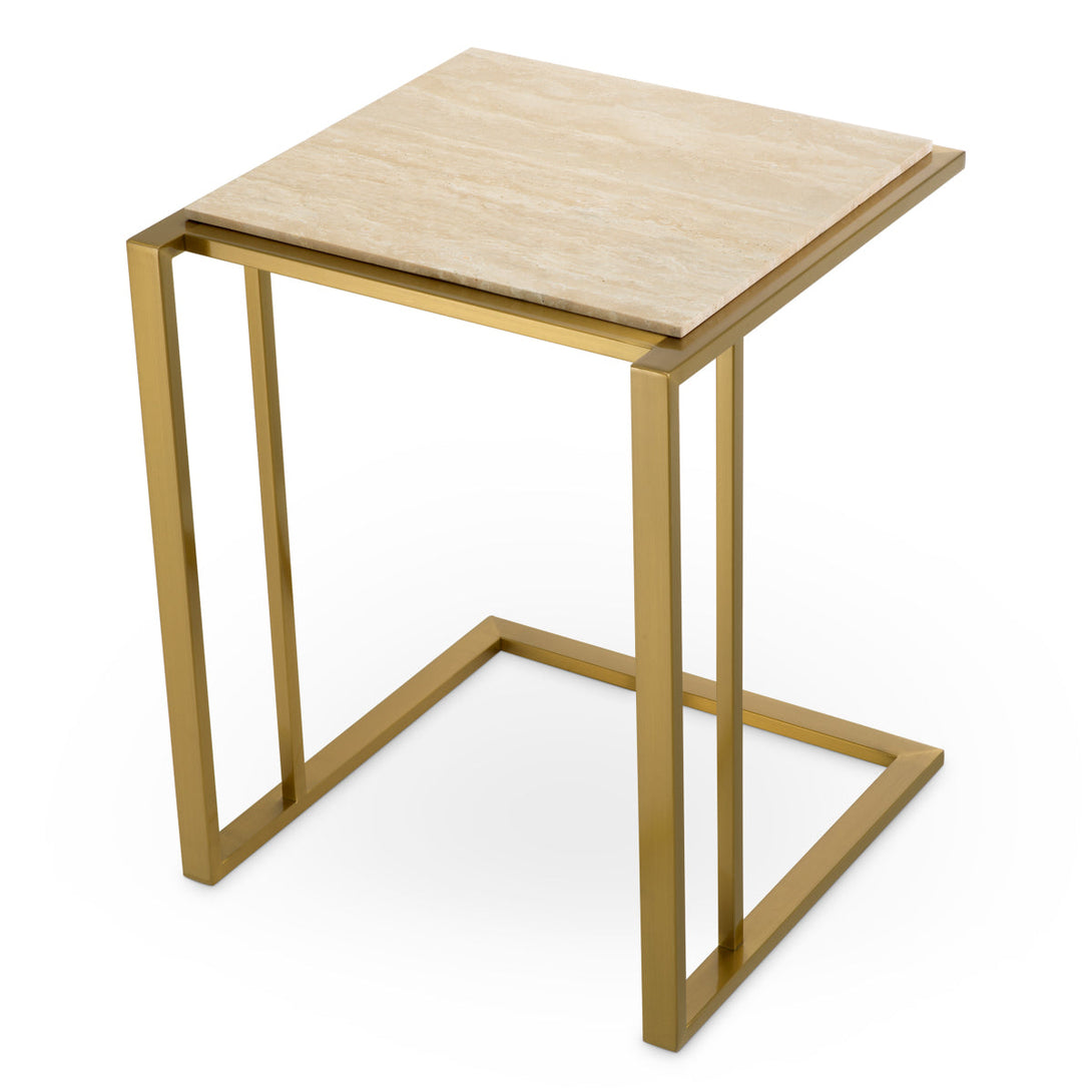 Side Table Cocktail Brushed Brass Finish - Image 3