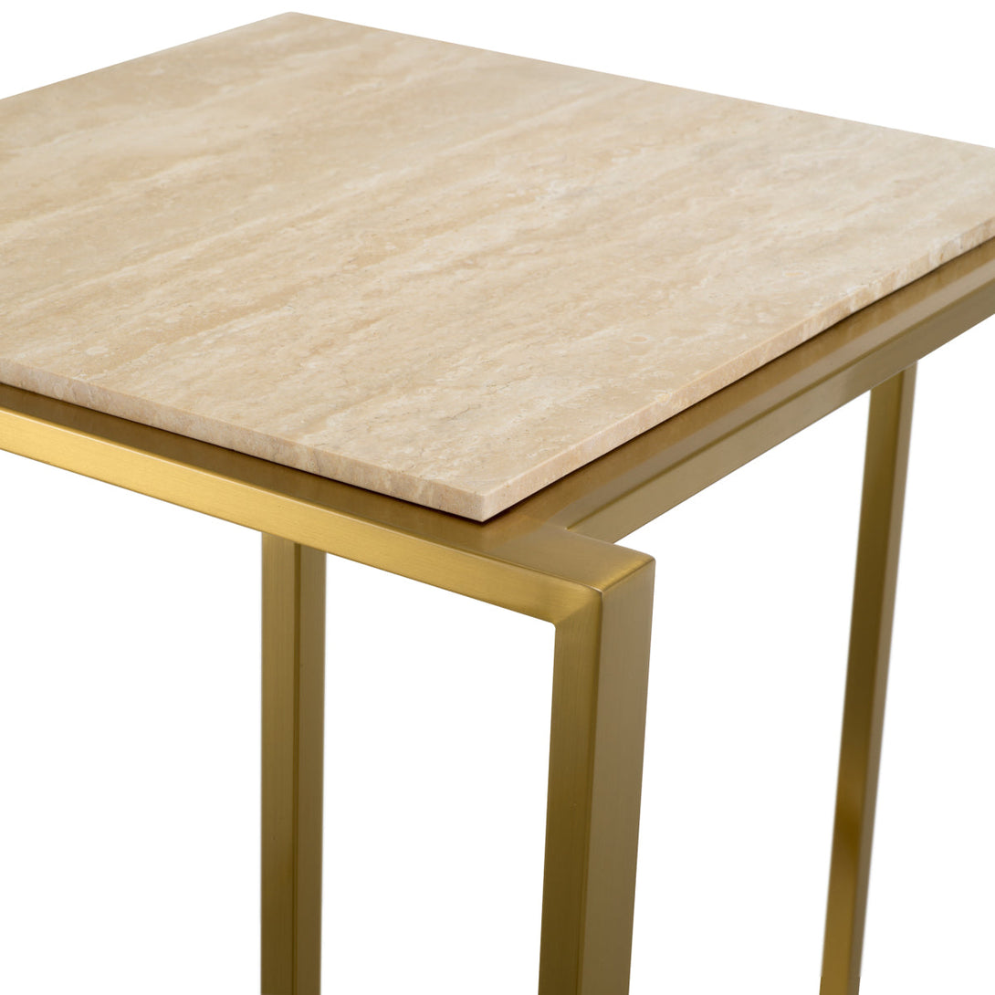 Side Table Cocktail Brushed Brass Finish - Image 4