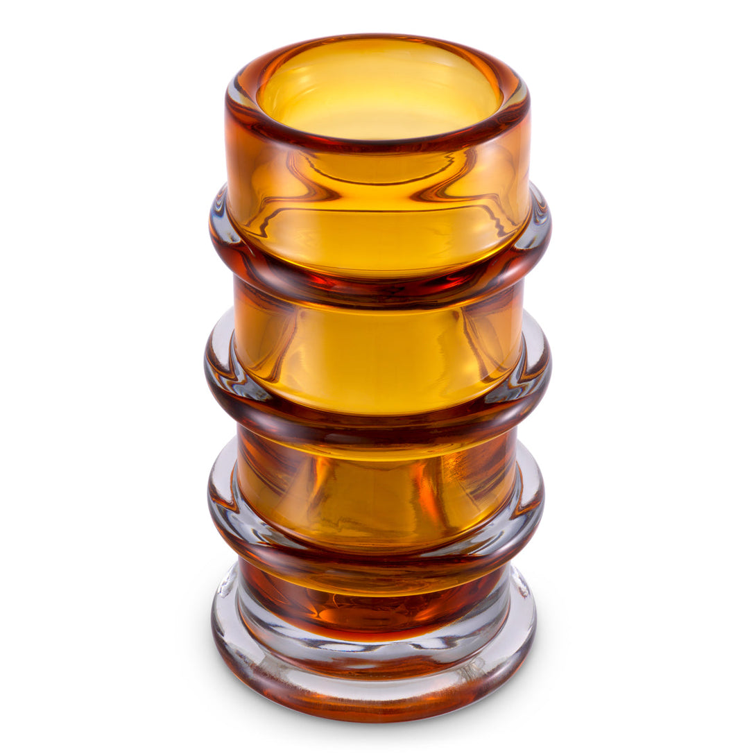 Vase Bloom Hand Blown Amber Colour Accessories Eichholtz