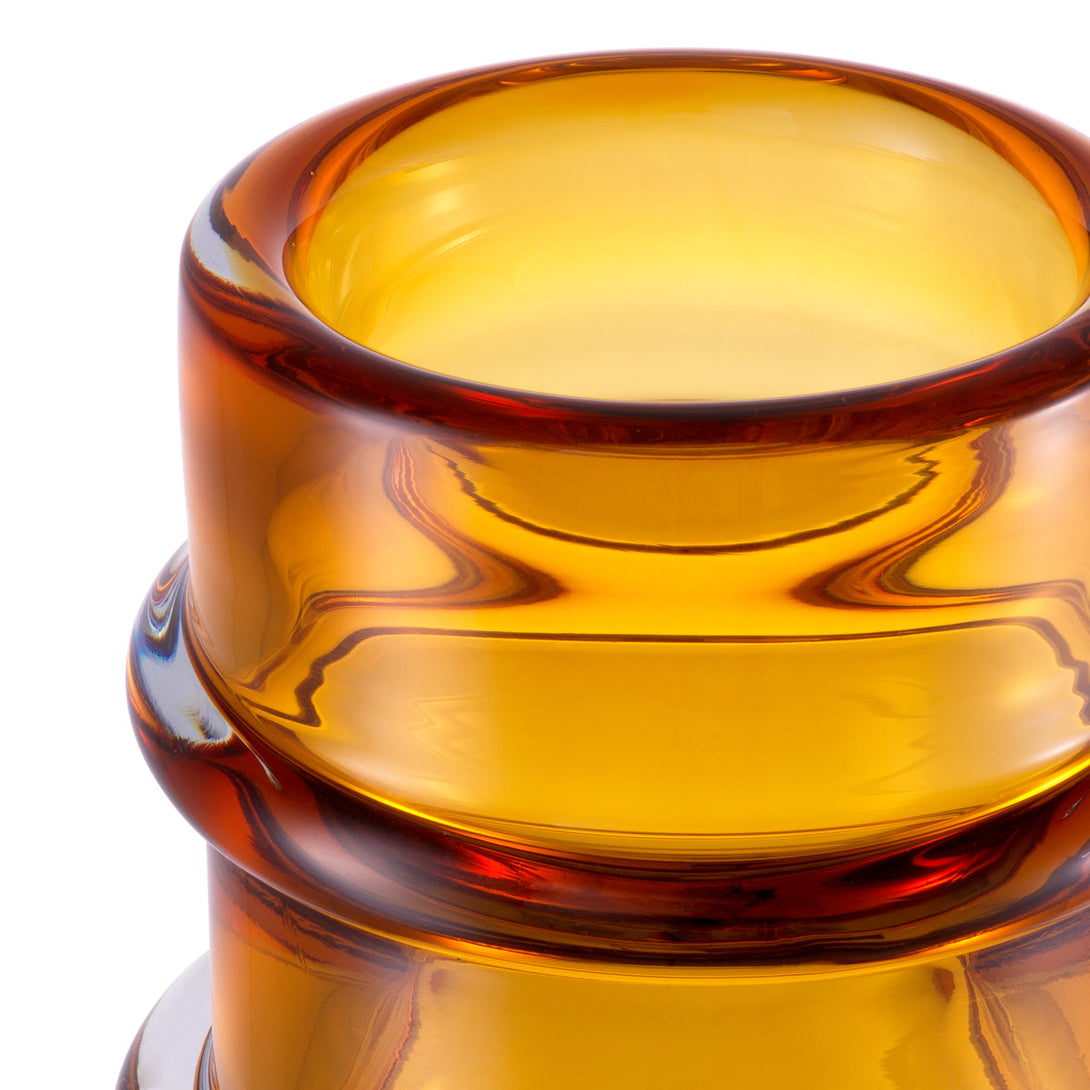 Vase Bloom Hand Blown Amber Colour Accessories Eichholtz