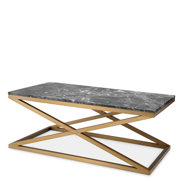 Coffee Table Criss Cross Brushed Brass Finish Furniture Eichholtz