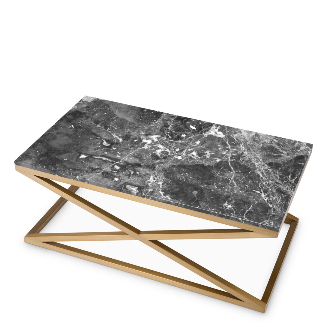 Coffee Table Criss Cross Brushed Brass Finish Furniture Eichholtz