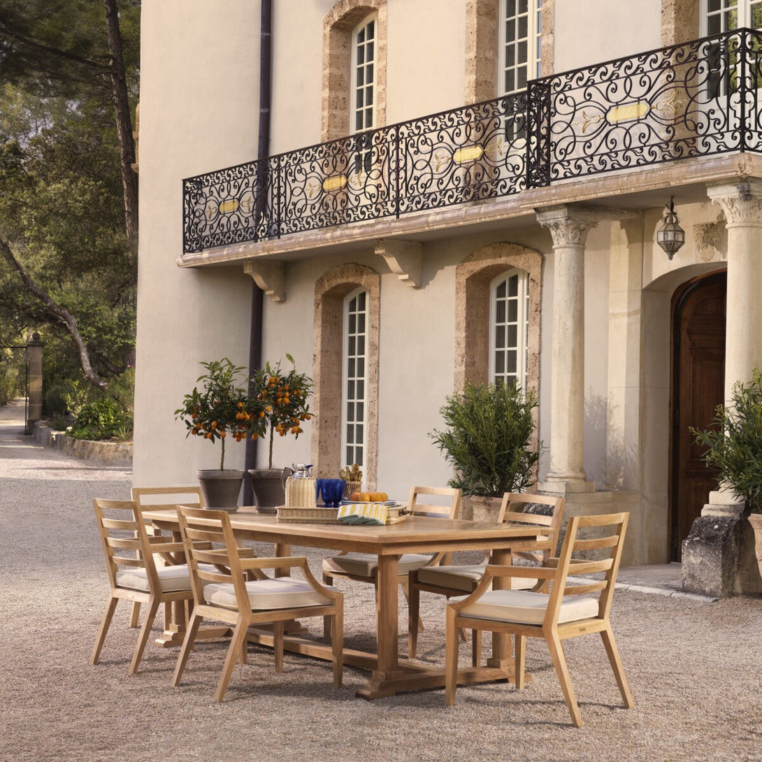Outdoor Dining Table Bell Rive Natural Teak Outdoor Eichholtz