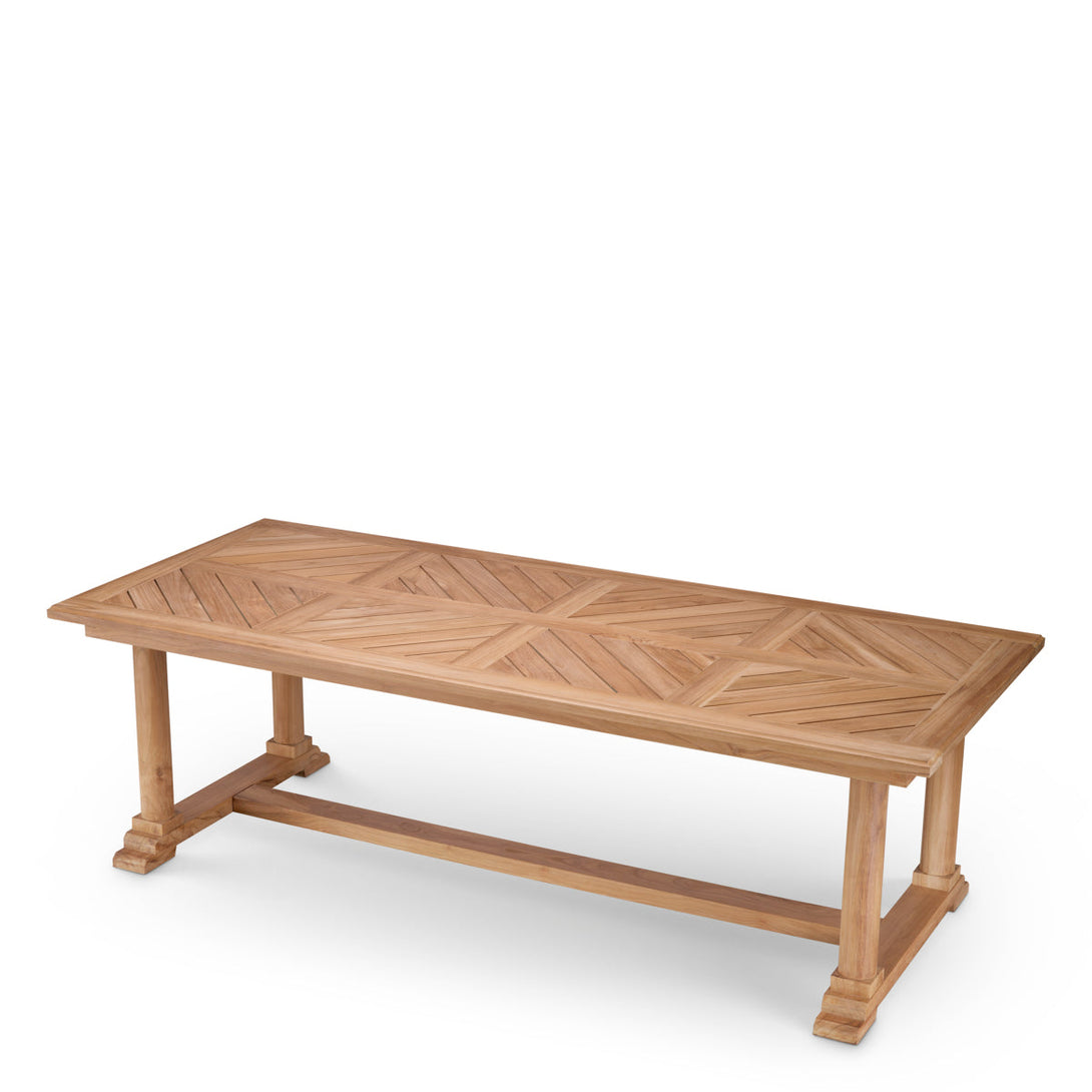 Outdoor Dining Table Bell Rive Natural Teak Outdoor Eichholtz