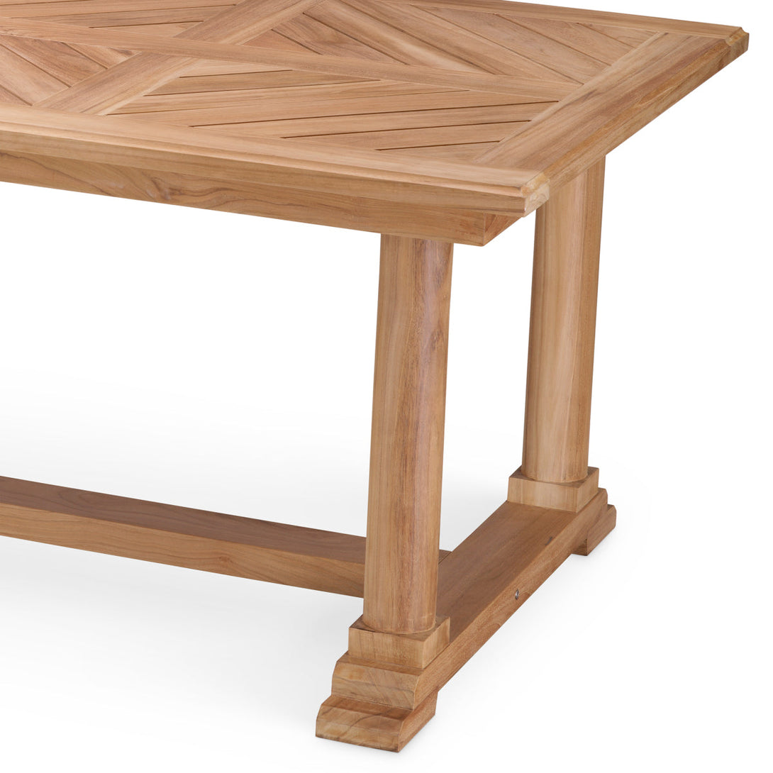 Outdoor Dining Table Bell Rive Natural Teak Outdoor Eichholtz