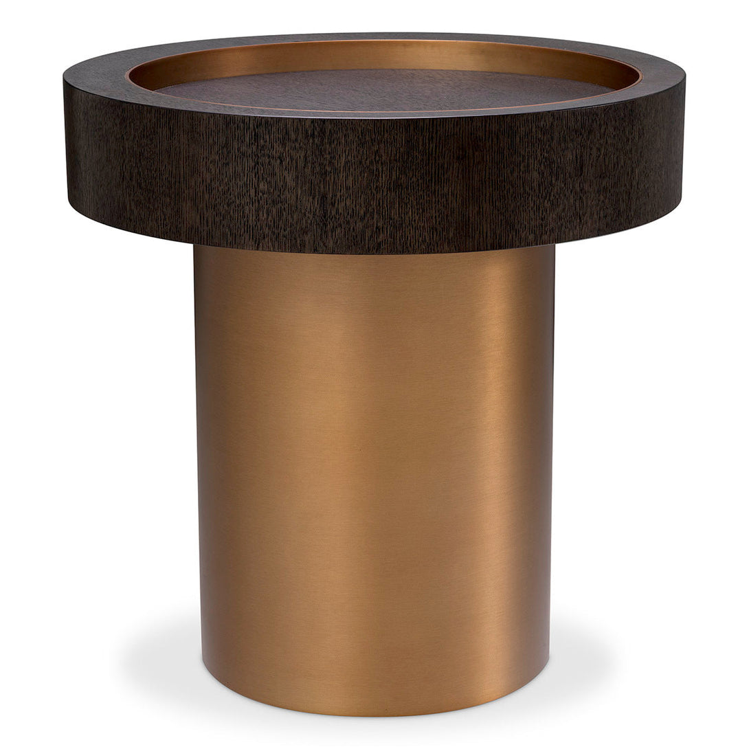 Side Table Otus Round Mocha Oak Veneer - Image 1