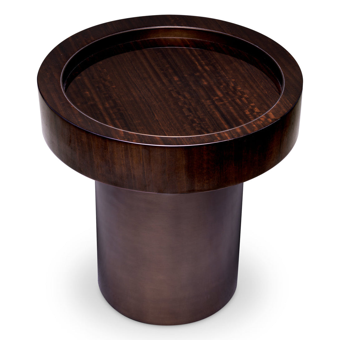 Side Table Otus Round Eucalyptus High Gloss Veneer - Image 2
