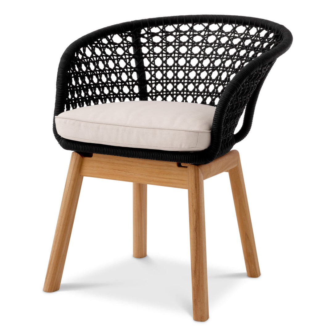 Outdoor Dining Chair Trinity Flores Black Rope Outdoor Eichholtz