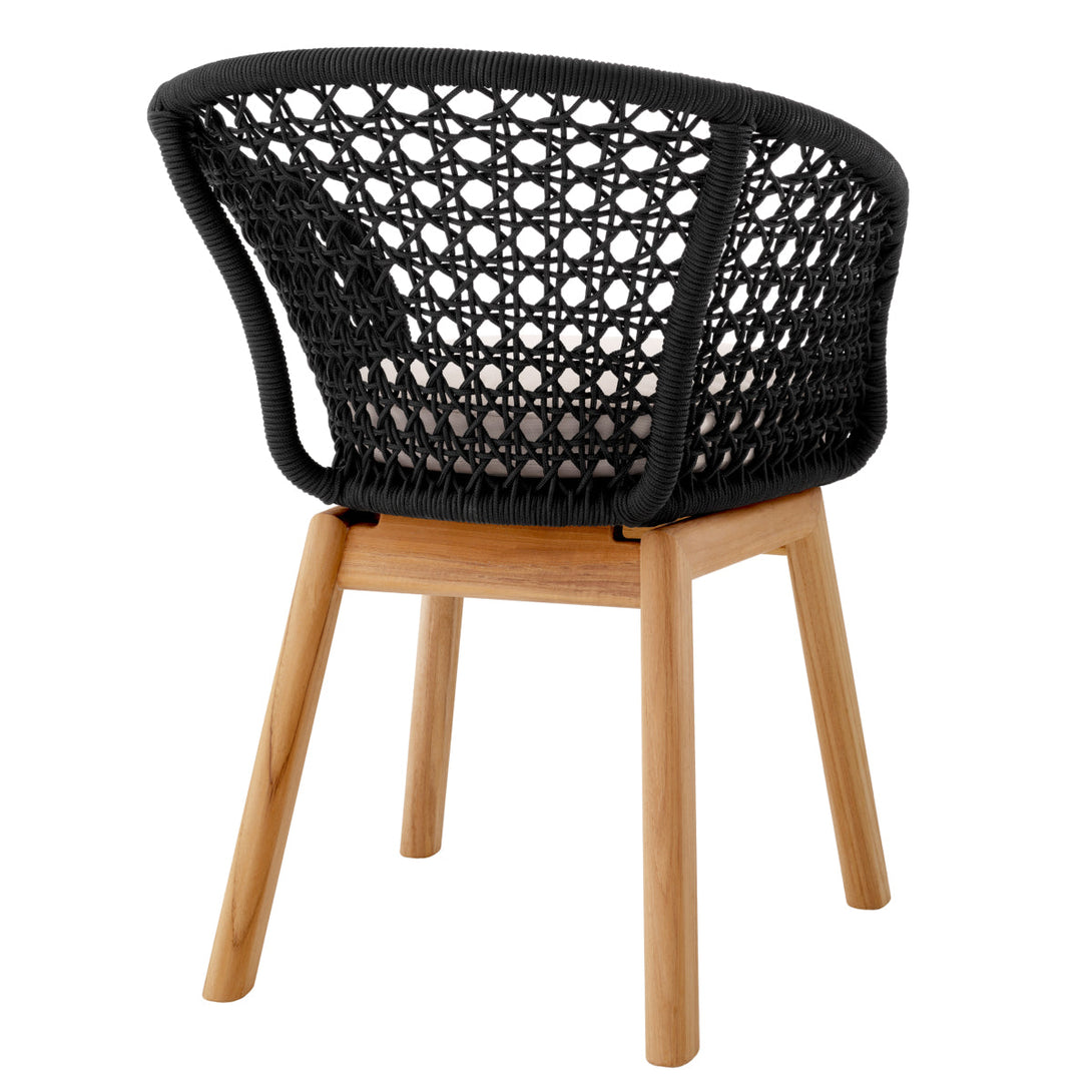 Outdoor Dining Chair Trinity Flores Black Rope Outdoor Eichholtz