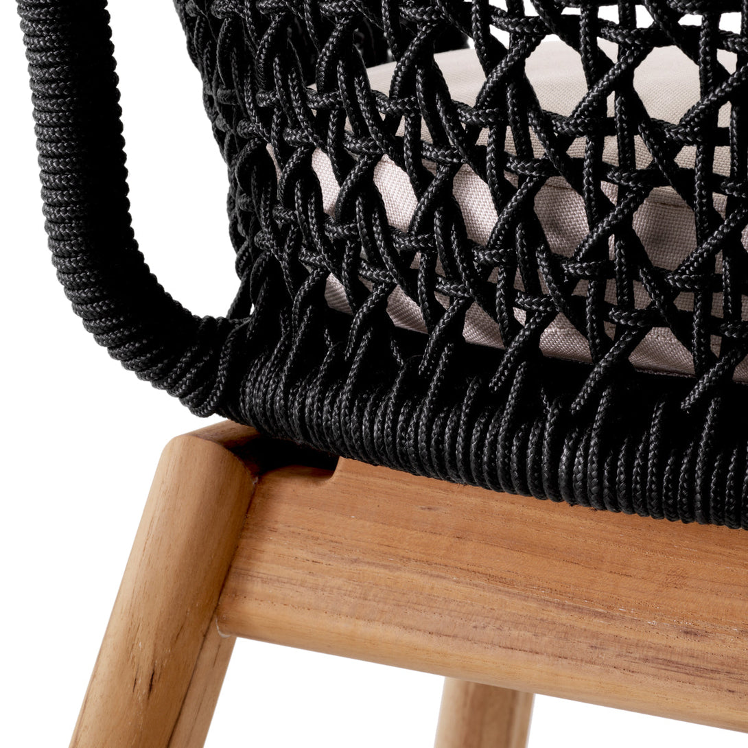 Outdoor Dining Chair Trinity Flores Black Rope Outdoor Eichholtz