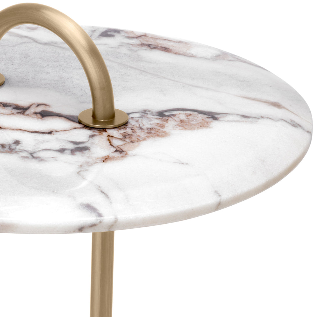 Side Table Zappa Brushed Brass Marble Top Furniture Eichholtz