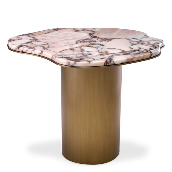 Side Table Shapiro Brushed Brass Marble Top Furniture Eichholtz
