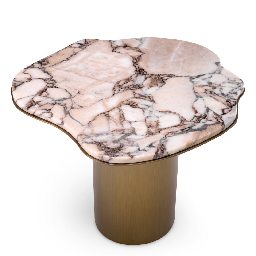 Side Table Shapiro Brushed Brass Marble Top Furniture Eichholtz