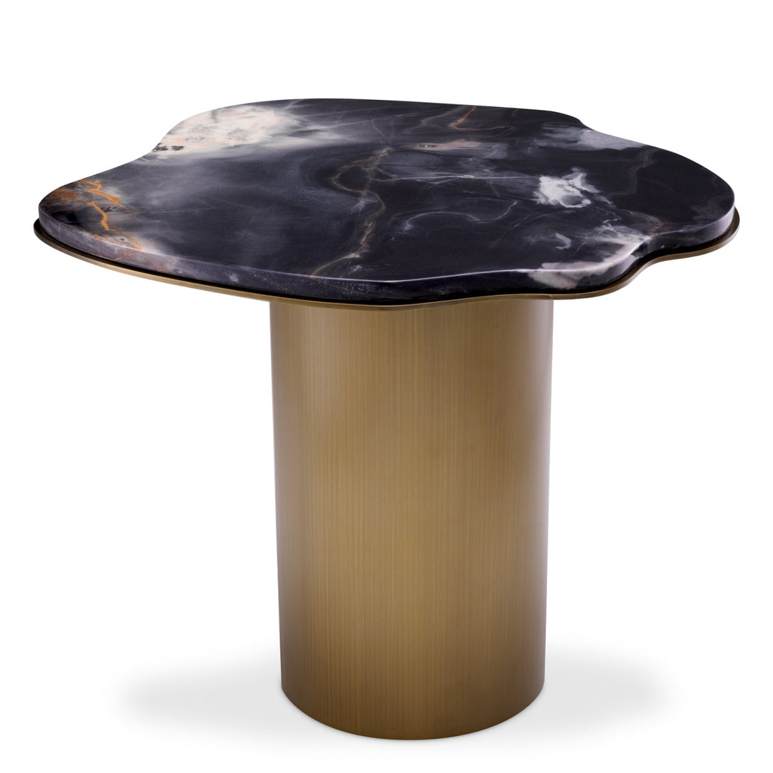 Side Table Shapiro Brushed Brass Black Marble Top Furniture Eichholtz