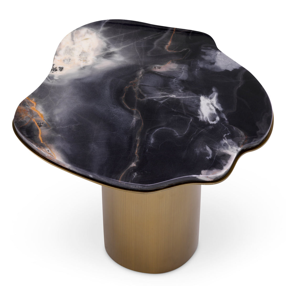 Side Table Shapiro Brushed Brass Black Marble Top Furniture Eichholtz