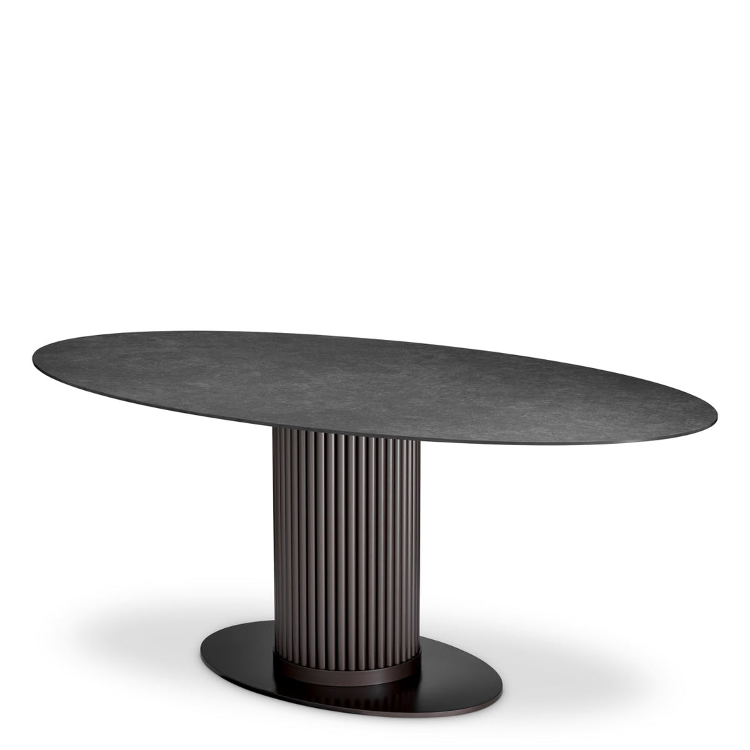 Dining Table Volterra Oval Bronze Finish Outdoor Eichholtz
