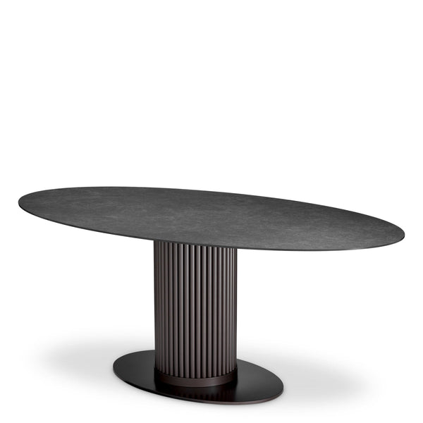 Dining Table Volterra Oval Bronze Finish Outdoor Eichholtz