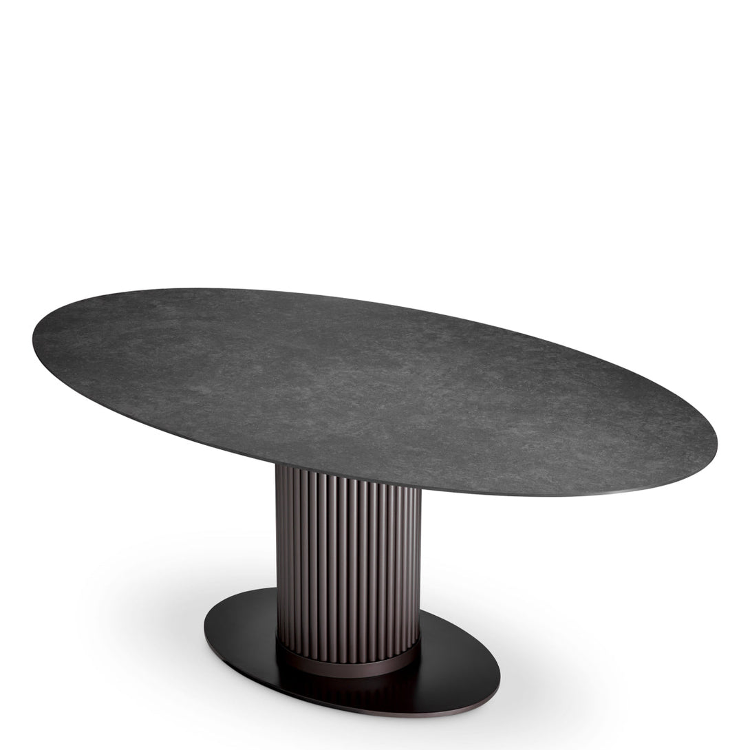 Dining Table Volterra Oval Bronze Finish Outdoor Eichholtz