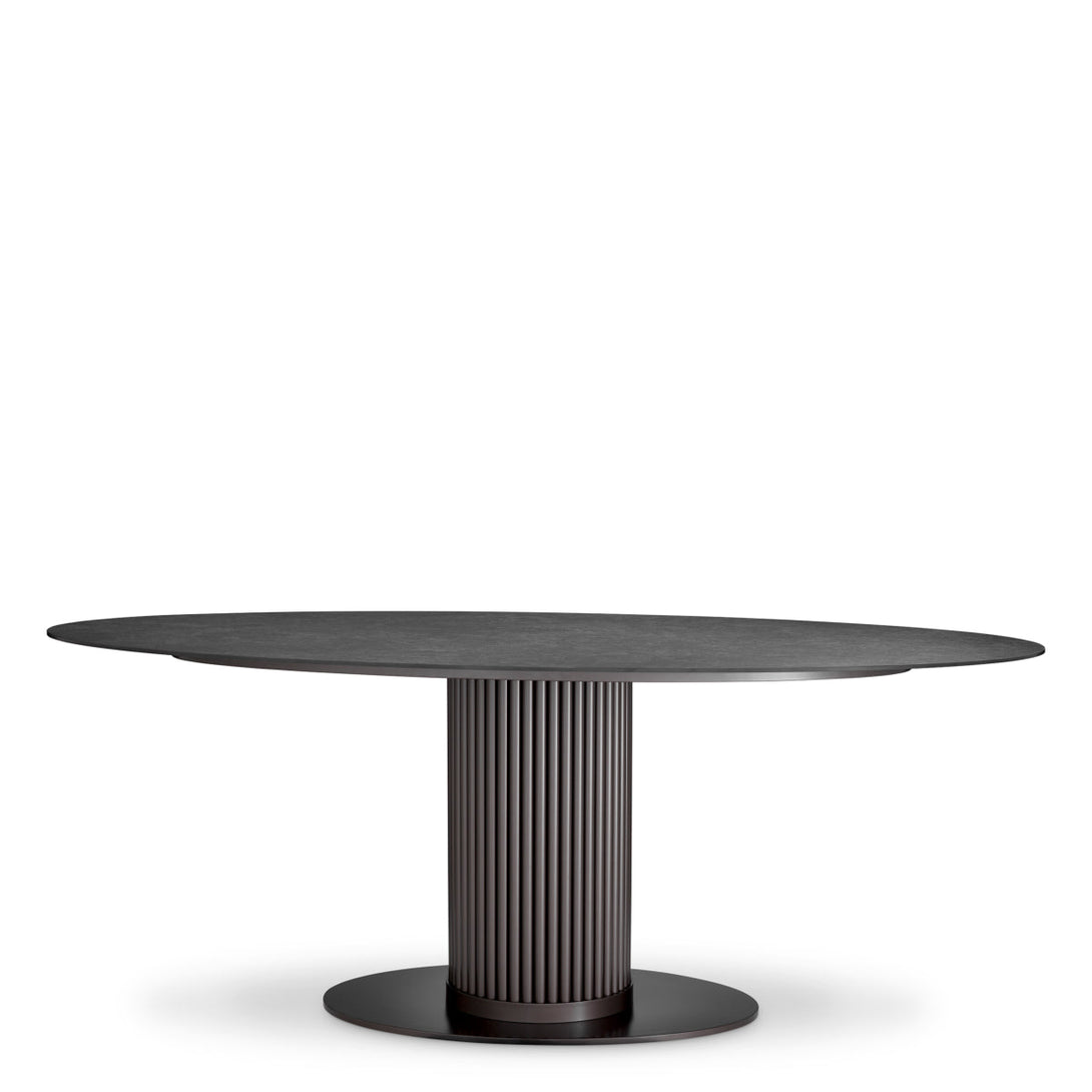 Dining Table Volterra Oval Bronze Finish Outdoor Eichholtz