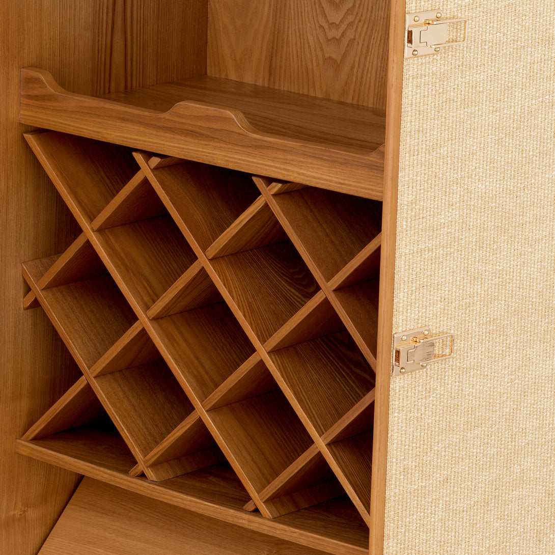 Bar Cabinet Martini Bianco Rattan Look - Image 7