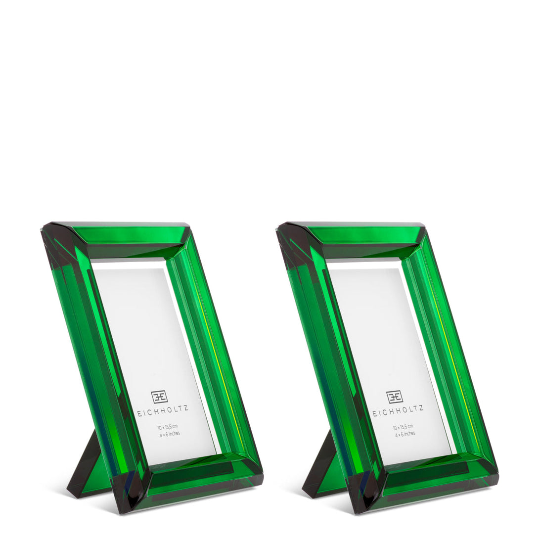 Picture Frame Theory S Set Of 2 Green Crystal Glass Accessories Eichholtz