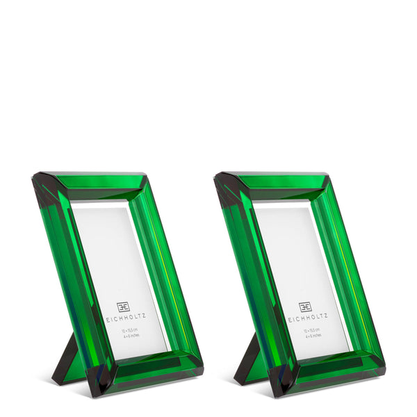 Picture Frame Theory S Set Of 2 Green Crystal Glass Accessories Eichholtz