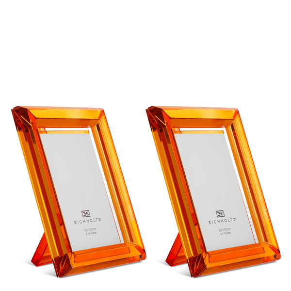 Picture Frame Theory L Set Of 2 Orange Crystal Glass Accessories Eichholtz