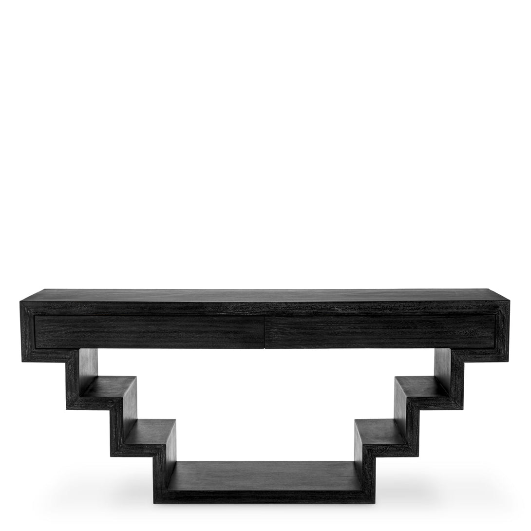 Console Table Rialto Charcoal Grey Oak Veneer Furniture Eichholtz